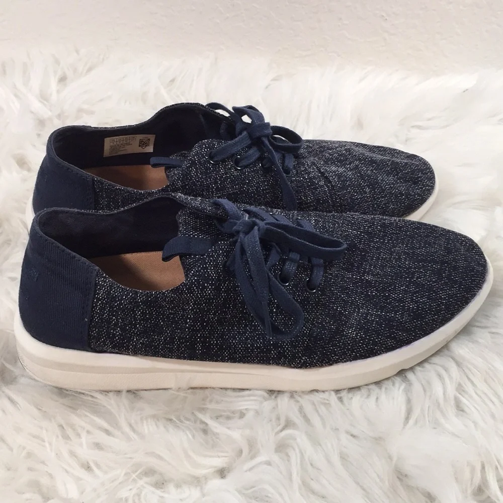 TOMS DEL REY TRAINERS SNEAKERS NAVY TWO TONE - Picture 4 of 9